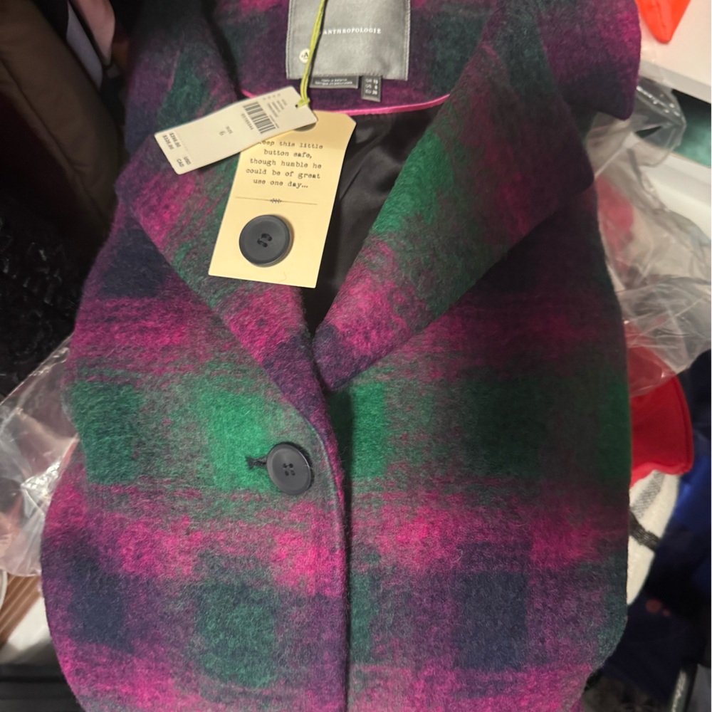 Anthropologie size 6 wool blend winter long coat, brand new with tags,never worn - Picture 4 of 4